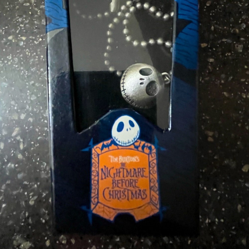 Nightmare Before Christmas necklace and ring set in original coffin box